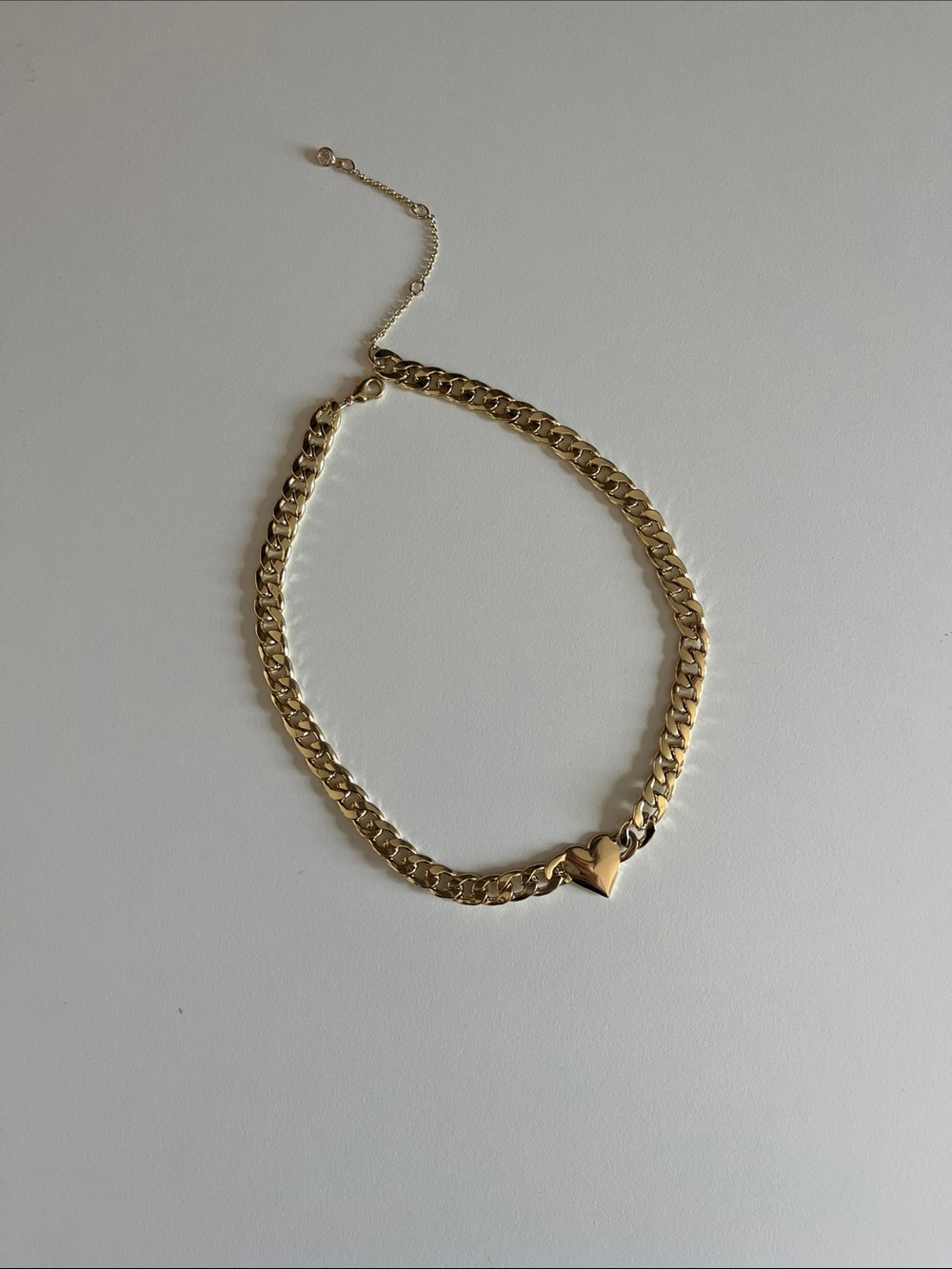 Gold Heart Link Choker Necklace - Women's Fashion Necklace